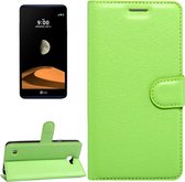 Voor LG X Max & X5 Litchi Texture Horizontaal Flip Leren Case met Magnetische Gesp & Houder & Kaartsleuven & Portemonnee (Groen)