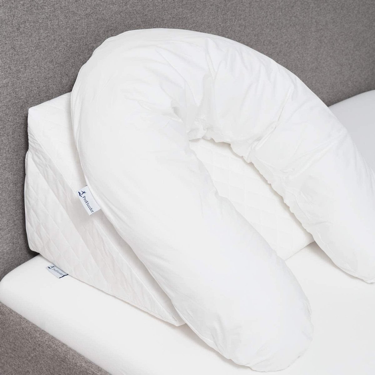 Hoofdbord wigkussen - zacht rugkussen met afneembare hoes - 180 x 50 x 20 cm lendensteun tv-kussen voor bedbank - groot kussen voor leeskussen voor volwassen kinderen