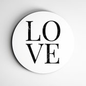 Muurcirkel Marmer looks | zwart-wit | Marmer LOVE wit - 40x40cm, Dibond