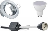 LED Spot Set - Trinon - GU10 Fitting - Inbouw Rond - Glans Chroom - 4W - Helder/Koud Wit 6400K - Kantelbaar Ø83mm