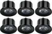 LED Veranda Spot Verlichting 6 Pack - 1W - Natuurlijk Wit 4000K - Inbouw - Dimbaar - Rond - Mat Zwart - Aluminium - Ø31mm