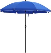 Parasol bâton - Ø 160 cm - octogonal - inclinable - avec sac de transport - bleu