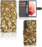 Telefoonhoesje Samsung Galaxy S21 Bookcase Barok Goud
