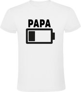 Papa Batterij leeg Heren shirt | vader | kinderen | vaderdag | geboorte | zoon | dochter | Wit