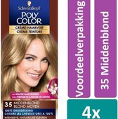 Poly Color Haarverf - 35 Middenblond - 4 stuks - Voordeelverpakking