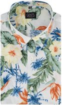 GENTS | Overhemd Heren Korte Mouw print palm bloem 0730 Maat XL 43/44