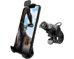 OptiLine Telefoonhouder Fiets - Telefoonhouder Motor - Universeel - 360 Graden Draaibaar - Duolock