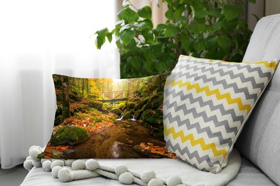 Sierkussen Forêt-Noire pour l'intérieur - La Forêt-Noire en Allemagne à l'automne - 50x30 cm - Coussin intérieur rectangulaire en coton