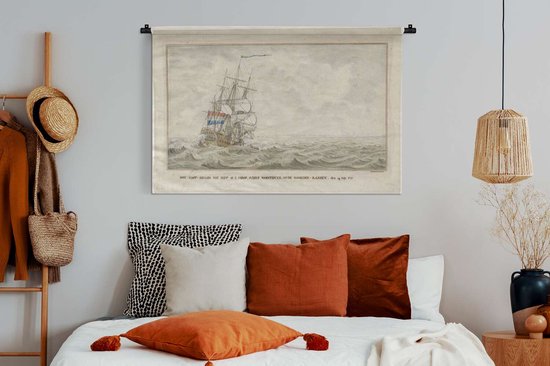 Peintures Tapisserie COV - Le navire Woestduin se coince sur le Noorderrassen - Peinture de Cornelis de Jonker Tapisserie coton 150x100 cm - Tapisserie avec photo