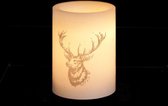 Kaars Led Wit Hert Brons 7.5x10cmexcl 2aa Batt