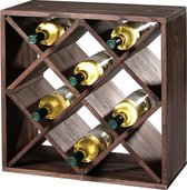 FSC® Houten Wijnflessen legbordsysteem voor 20 wijn flessen | Wijnrek | Flessenrek | Wijn rek | Materiaal: Grenen Hout | Afm. 50 x 50 x 25 Cm.