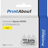 PrintAbout huismerk Inktcartridge 603XL (C13T03A44010) Geel Hoge capaciteit geschikt voor Epson