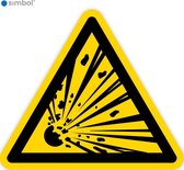 Simbol - Stickers Explosieve Stoffen - Explosief (W002) - Duurzame Kwaliteit - Formaat ▲ 10 x 10 x 10 cm.