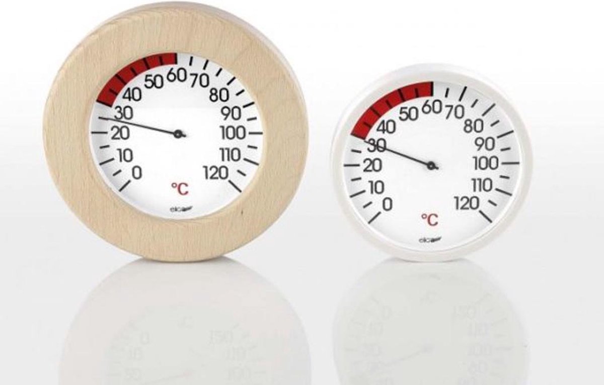 Eligo Thermometer voor de Infrarood sauna - in houten omlijsting (Ø 15,5cm) - Eligo