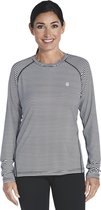 Coolibar UV shirt Longsleeve Sport Dames - Zwart/Wit - Maat 42