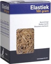 Kangaro elastiek - nr. 20 - 90 x 1,5 mm - 100 gram - naturel - K-5009-100