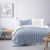Day Dream Floor - Flanel - Dekbedovertrek - Tweepersoons - 200x200/220 cm + 2 kussenslopen 60x70 cm - Blauw