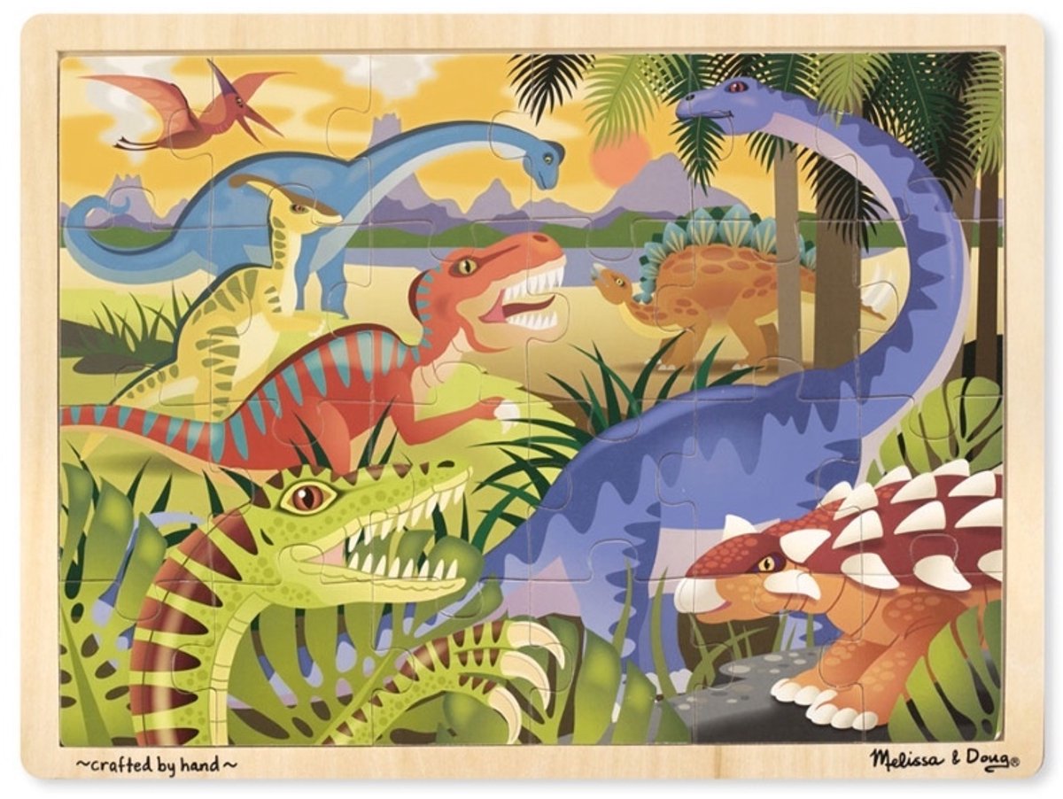 Melissa & Doug houten puzzel Dinosaurussen - 24 stukjs