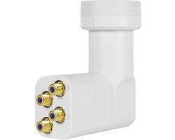 MegaSat HD-Profi Quattro-LNB Feed-opname: 40 mm vergulden aansluiting, Weerbestendig Wit
