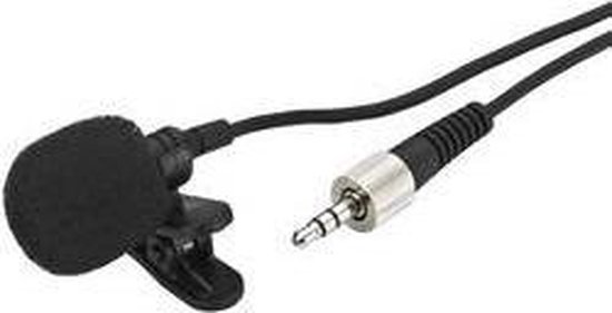 Foto: Monacor ecm 821lt spraakmicrofoon dasspeld zendmethode kabelgebonden incl windkap microfoon 3 5 mm jackplug microfo