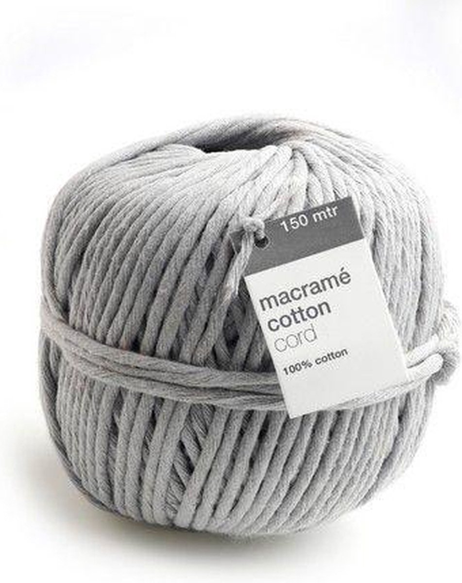 Vivant Macramé katoenkoord 150m x 5mm - grijs