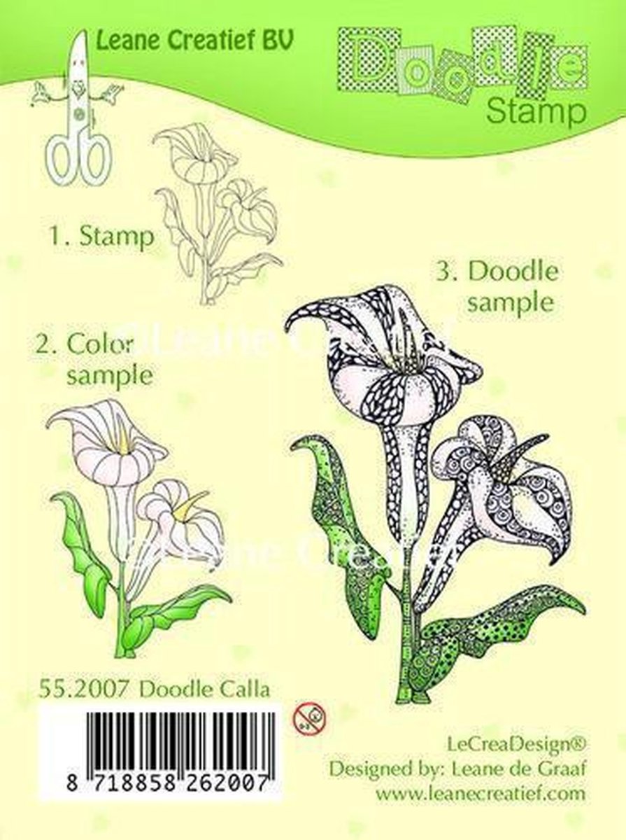 Leane Creatief clearstamp - Doodle stempel - Calla 55.2007 bloem - condeolance