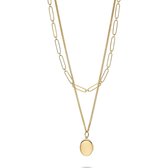 QOOQI Dames ketting 925 sterling zilver One Size Goud 32014046