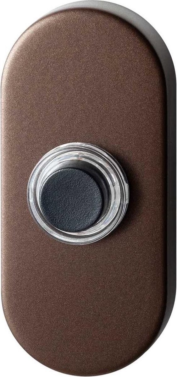 GPF9826.A2.1104 deurbel met zwarte button ovaal 70x32x10 mm bronze blend