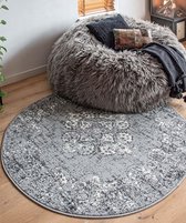 Rond vintage Vloerkleed Antiq - Joy de Vivre - grijs 120 cm rond