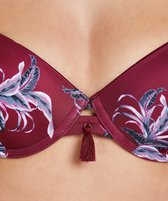 Hunkemöller Dames Badmode Voorgevormde beugel bikinitop Tropic glam  - Rood - maat D70
