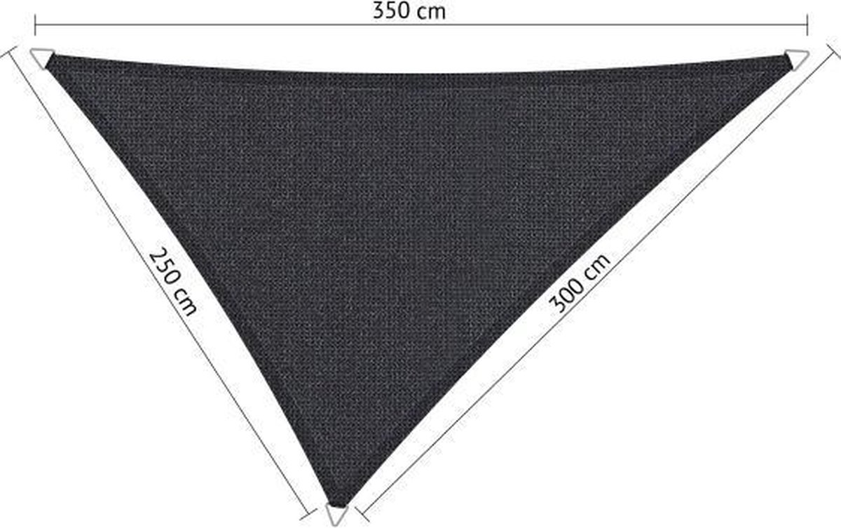 Shadow Comfort® Ongelijkzijdige Schaduwdoek - UV Bestendig - Zonnedoek - 250 x 300 x 350 CM - Carbon black