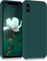 kwmobile telefoonhoesje voor Apple iPhone X - Hoesje met siliconen coating - Smartphone case in turqoise-groen