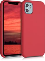 kwmobile telefoonhoesje voor Apple iPhone 11 - Hoesje met siliconen coating - Smartphone case in neon rood