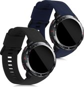 kwmobile 2x armband voor Honor Watch GS Pro - Bandjes voor fitnesstracker in zwart / donkerblauw