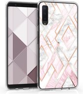 kwmobile telefoonhoesje voor Samsung Galaxy A7 (2018) - Hoesje voor smartphone in roségoud / wit / oudroze - Glory Mix Gekleurd Marmer design