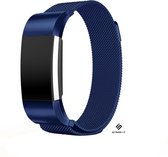 Milanees Smartwatch bandje - Geschikt voor Fitbit Charge 2 Milanese bandje - blauw - Strap-it Horlogeband / Polsband / Armband - Maat: Maat L