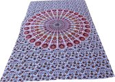 Myroundie – roundie - rechthoekig strandlaken – strandkleed - yoga kleed - picknickkleed - speelkleed - muurkleed - 100% katoen - 140 x 210 cm - 814