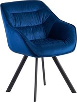 Sky Style Umea Velvet Eetkamerstoel Blauw