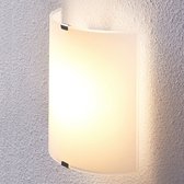 Lindby - LED wandlamp - 1licht - glas - H: 21 cm - gematteerd - Inclusief lichtbron