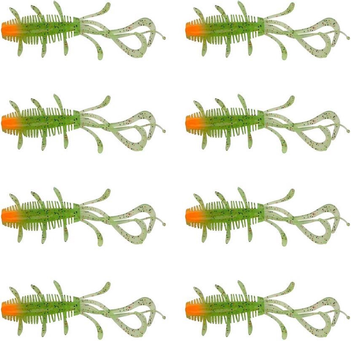 Berkley PowerBait Sick Bug - Firetiger - 7cm - 8 Stuks - Groen