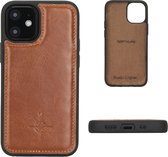 NorthLife - Housse de protection arrière en cuir Mastreit - iPhone 12 Mini - Cognac