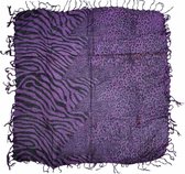 Zac's Alter Ego Sjaal Purple Zebra & Leopard Print Square Paars