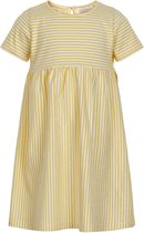 Creamie - jurk - korte mouwen - gestreept - geel - Maat 86