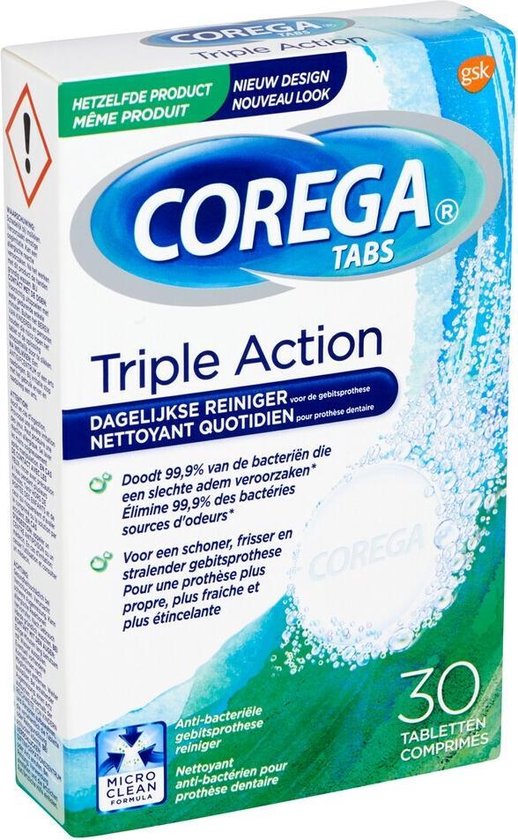 Corega Tabletten Triple Action 30 Tabletten bol