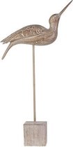 Ornament op voet - Staande woondecoratie - Vogel Beeld - Deco - Beige - 52cm - Polyresin
