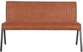 Nancy's Eetkamerbank Matz - Keukenbank - Eettafelbank - Industrieel - Microfiber - Cognac - 145 x 62 x 86 cm