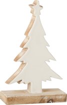 J-Line kerstboom Mango - hout - wit - small