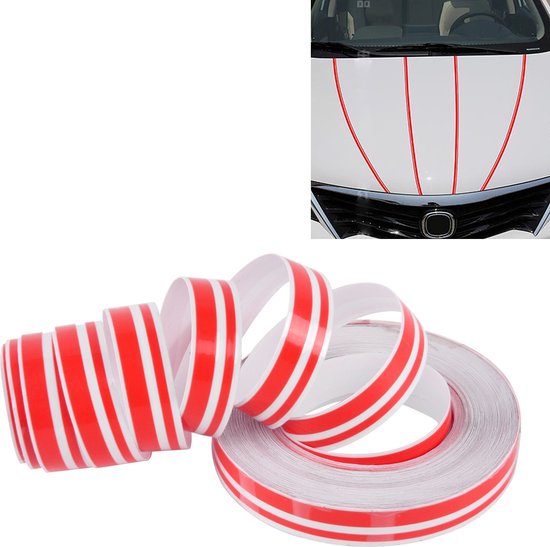10 Meter Matt Decoratieve Strips Auto Motorfiets Boot Modelbouw DIY Deco - Finest Folia Decoratieve Strips Side Strips Zelfklevende Strips (12mm breedte, Rood mat