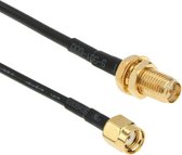 2,4 GHz draadloze RP-SMA man-vrouw kabel (178 hoogfrequente antenne-verlengkabel), lengte: 6 m (zwart)