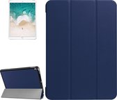 Voor iPad Pro 10,5 inch PU Litchi Texture 3-vouwbare Smart Case Clear Back Cover met houder (navy)